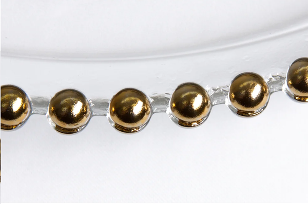 Gold Beaded Rim Glass Charger Plate - Party Rental by Royal Table Settings