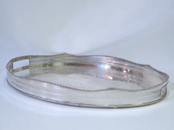 Large Reticulated Silver-Plated Serving Tray - Vintage Party Rentals by Royal Table Settings