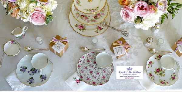 Snack plates for tea events party rentals by Royal Table Settings