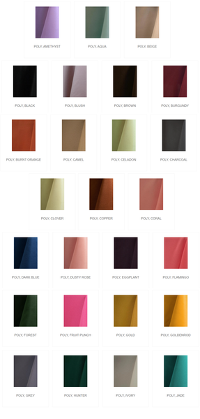 Napkin rental color chart. Napkin rentals by Royal Table Settings.