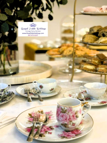 Snack plates for tea events party rentals by Royal Table Settings