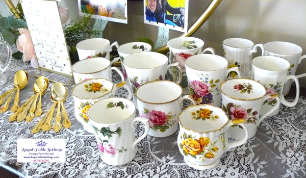 Vintage Coffee Cups Party Rentals by Royal Table Settings