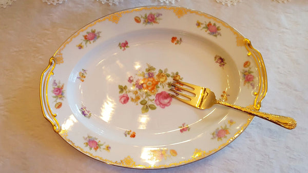 Vintage Serving Platter w. Large Vintage Serving Platters. Party Rentals by Royal Table Settings.ith Fork Serving Utensil