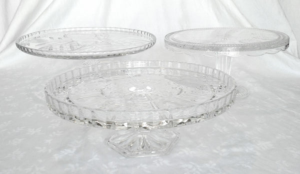 Vintage Large Crystal Cake Stands