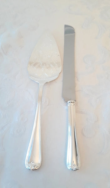 Vintage Silver-Plated Cake Knife & Server Set