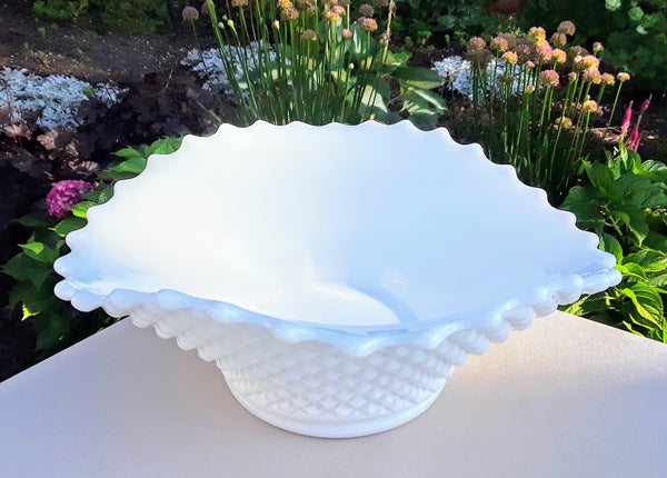 Medium - Oval Milk Glass Bowl