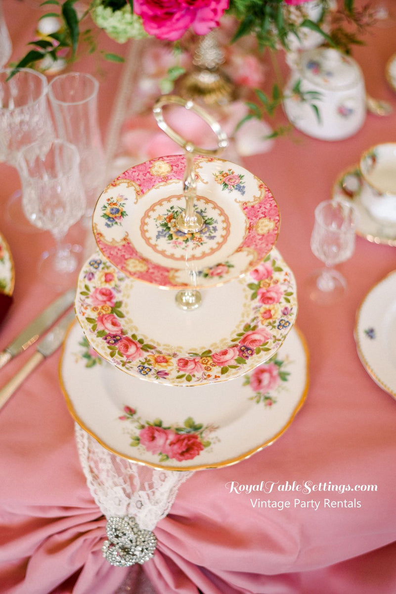 2 or 3-Tier Porcelain Cake Stands - Royal Table Settings – Royal Table ...