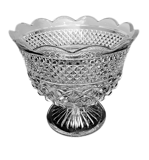 Diamond Pattern Scalloped Compote party rentals by Royal Table Settings