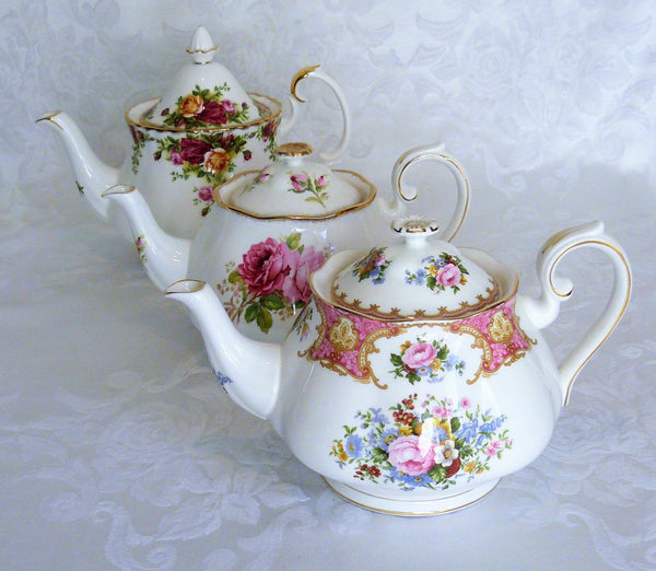 Vintage Exclusive Line Teapots by Royal Table Settings. Tea Store. Party Rentals.