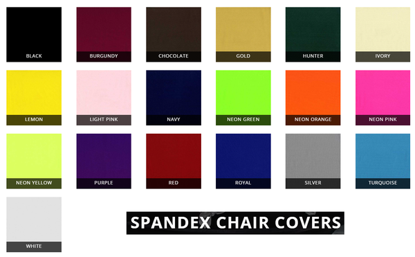 Spandex Chair Cover colors Party Rentals by Royal Table Settings