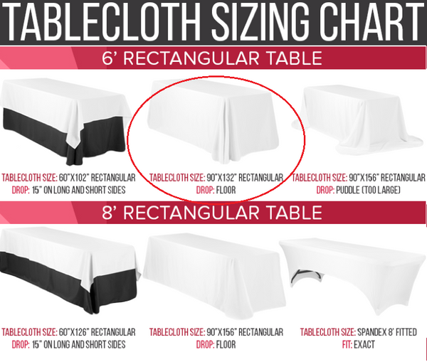 Solid Color Polyester Table Linens - 90" x 132" Rectangle