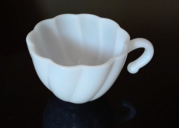 Milk Glass Cups for Rent by royal table settings