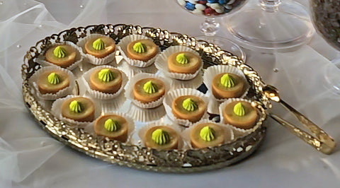 Filigree mirror trays are perfect for showcasing your centerpieces, candles, teapots, teacups, place cards, flowers or even your desserts.  Perfect for our Party or Tea event. Vintage Party Rentals by Royal Table Settings.