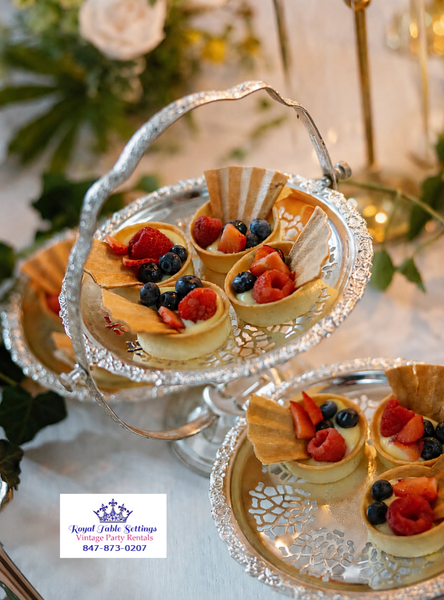 3-Tier Silver Folding Dessert Server