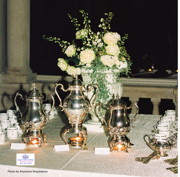Elegant Silver Hot Beverage Dispensers by Royal Table Settings Party Rentals