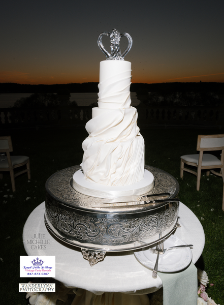 Extra Large Round Silver-Plated Cake Stand. Party Rentals by  Royal Table Settings