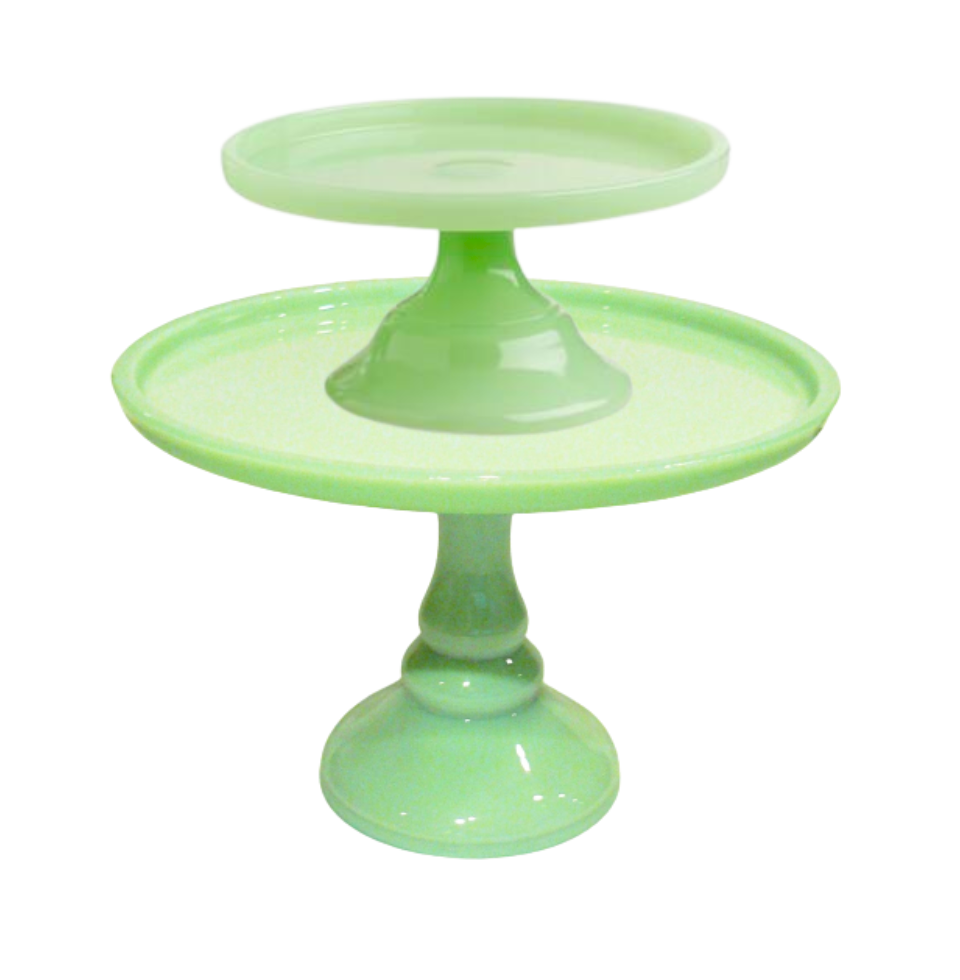 Colored glass cake stand best sale