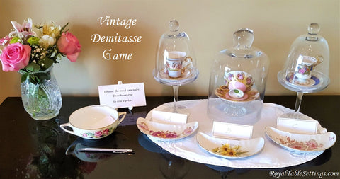 Vintage Demitasse Game by Royal Table Settings providing unqiue Vintage Party Rentals