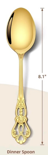 Gold tablespoon Flatware for Rentals for Weddings Bridal Shower Tea party Baby shower by Royal Table Settings.