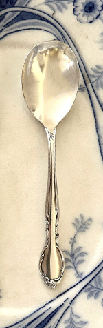 Adorn your table with a small but unique vintage sugar spoon. Silver-Plated. Party rental. Royal Table Settings