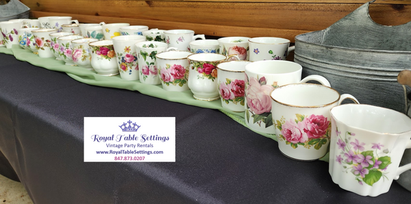Vintage Coffee Cups Party Rentals by Royal Table Settings