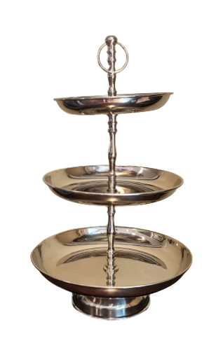 3-Tier Silver Cake Stand XL