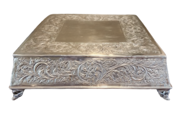 Extra Large Square Silver-Plated Cake Stand