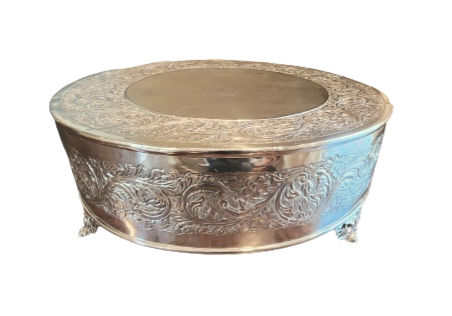 Extra Large Round Silver-Plated Cake Stand. Party Rentals by  Royal Table Settings