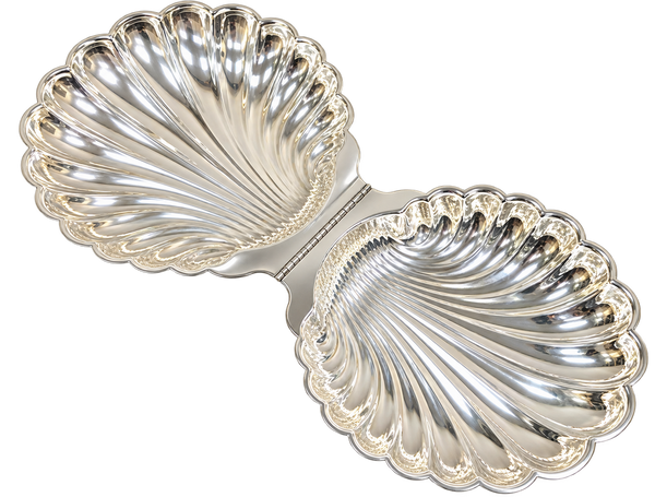 Silver-Plated Swan Clamshell Serving Dish