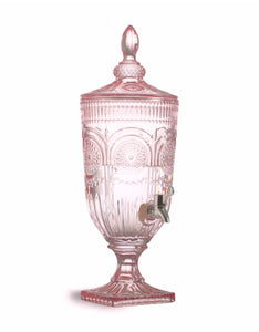 Pink Glass Beverage Dispenser.  Party Rentals by Royal Table Settings 