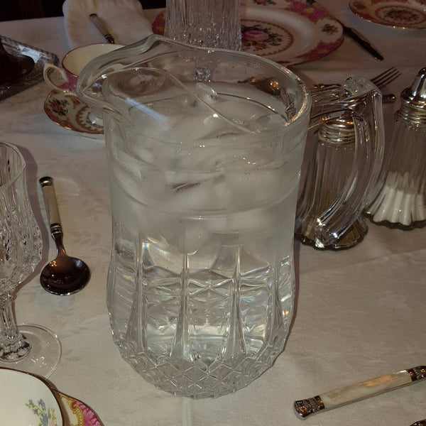 Crystal Pitcher - Vintage Party Rentals. Royal Table Settings.