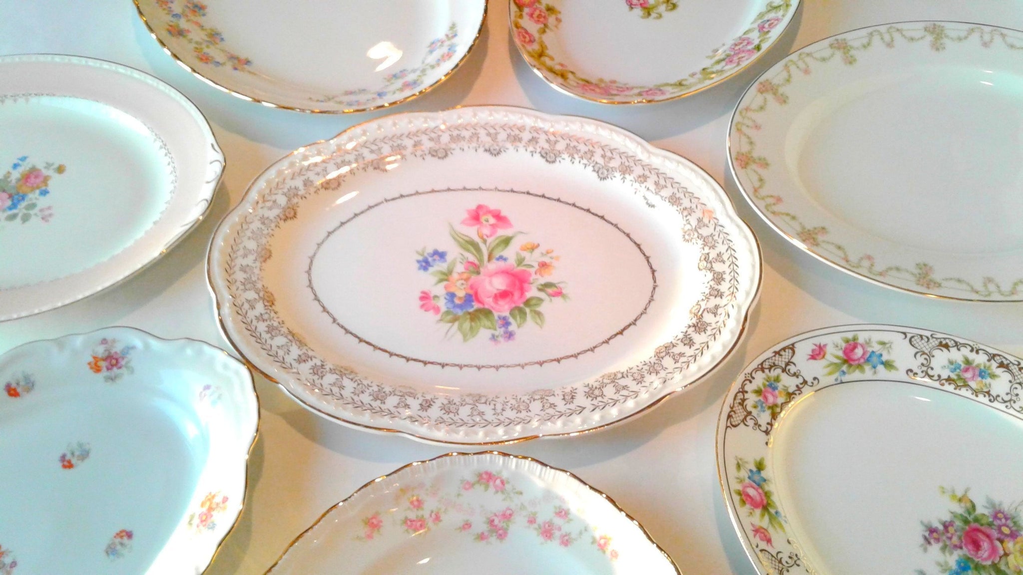 Medium Vintage Serving Platters. Party Rentals by Royal Table Settings.