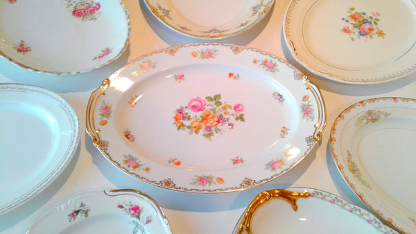 Large Vintage Serving Platters. Party Rentals by Royal Table Settings.