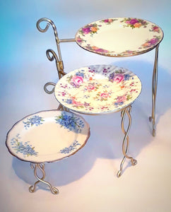 3-Tier Metal Stand With Vintage Glass Plates - Royal Table Settings – Royal  Table Settings, LLC