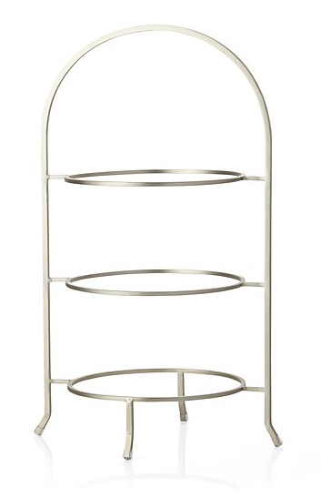 3 Tier Metal Stand With Vintage Glass Plates