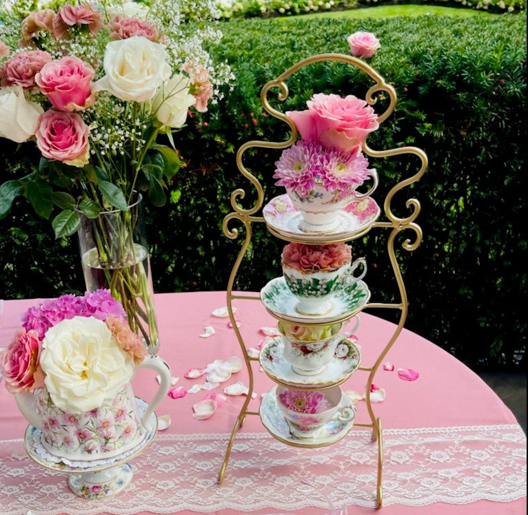 Teacup Tier Gold Display Stands - Main Image