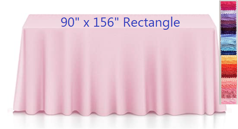 Solid Color Polyester Table Linens - 90" x 156" Rectangle