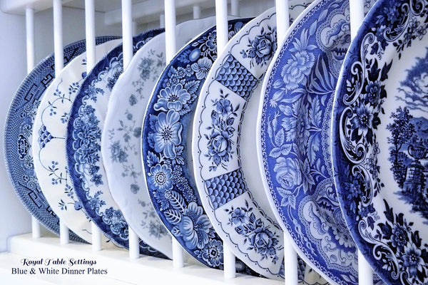 Blue & White Dinner Plates by Royal Table Setting. Beautiful china rentals for any type of event! Chinoiserie Party Rentals.