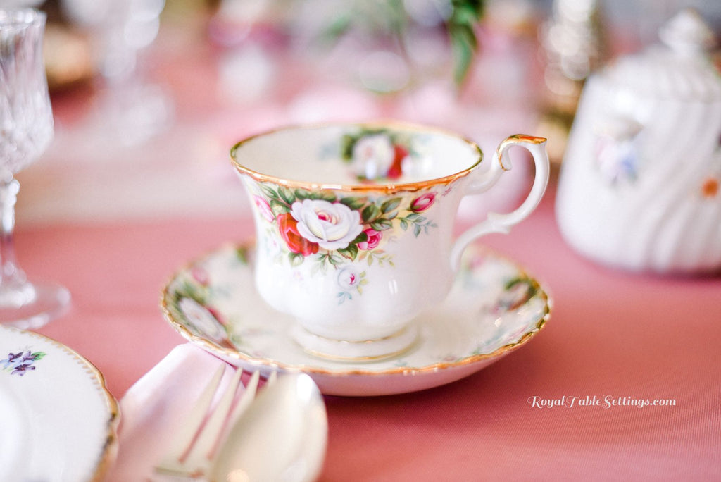 GOLD Vintage Tea Cups and Saucers Mismatched Tea Cups and 