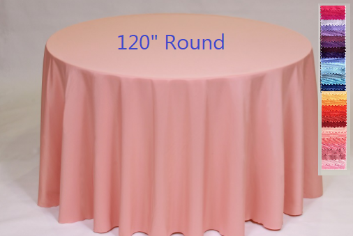 Solid Color Polyester Table Linens - 120" Round