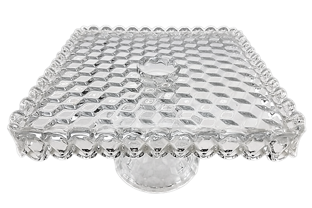 Crystal Square Pedestal Cake Stand