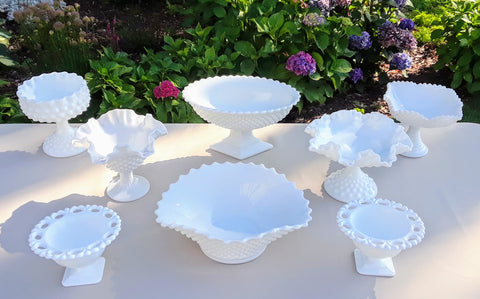 Small & Medium Size Milk Glass Candy Dishes and Bowl