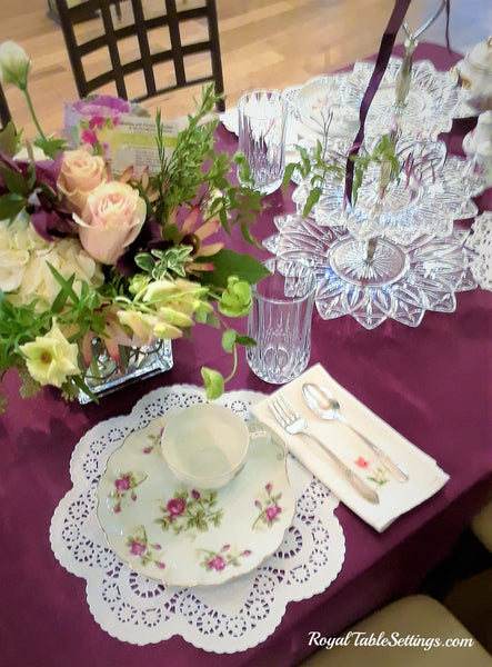 Snack Plate with Matching Tea Cup Set - Vintage Party Rentals - Royal Table Settings