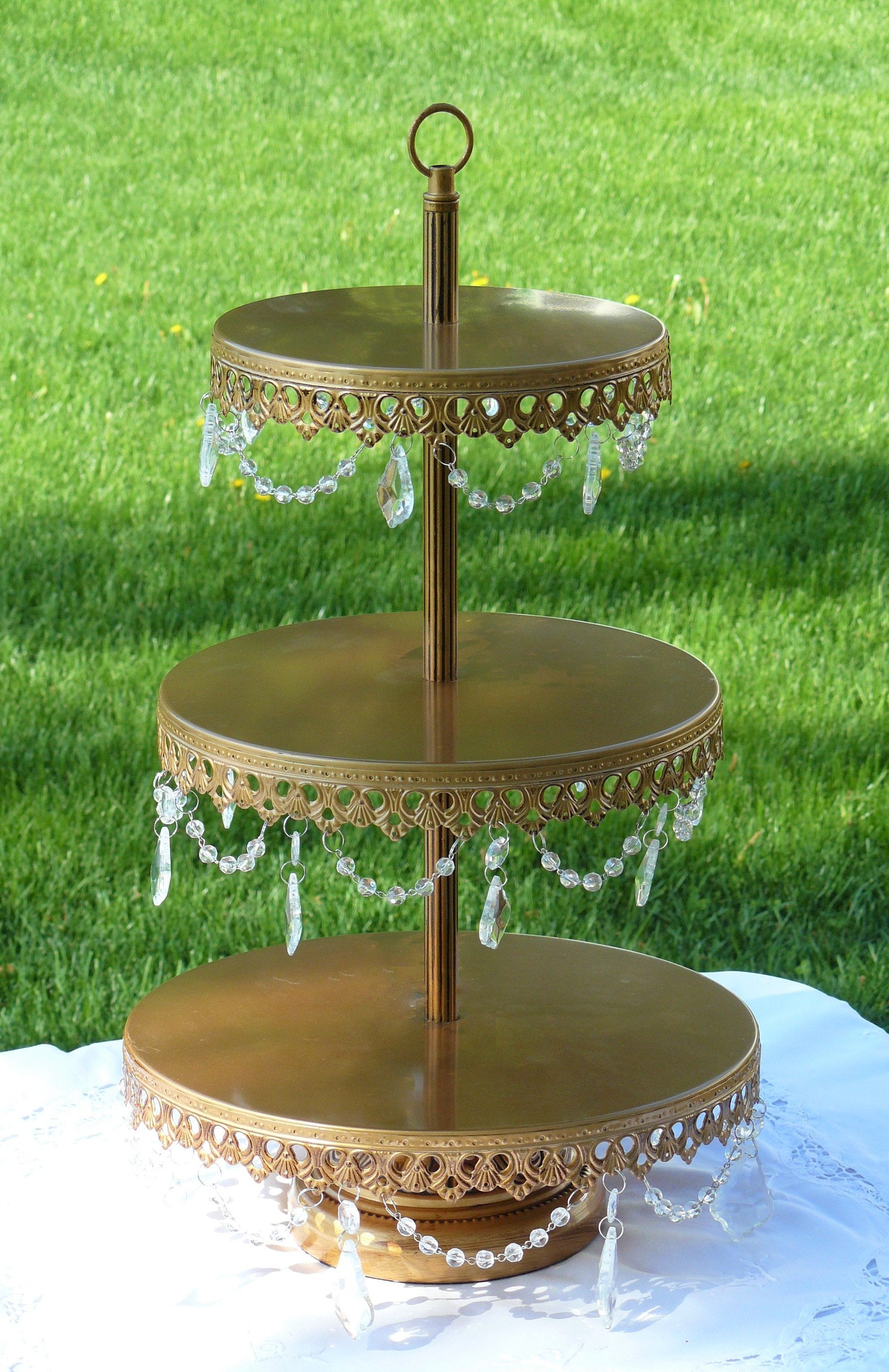 Gold Cake Stand, 3-Pieces Wedding Cake Stand online Set, Gold Cake Stands for Dessert Table, 8