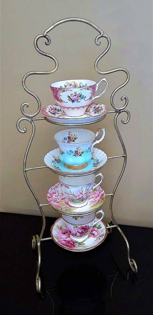 Teacup 4-Tier Gold Display Stand - Royal Table Settings – Royal Table ...
