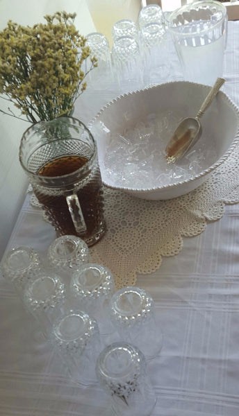 Crystal Iced Tea Glasses with Crystal Pitchers for party rental by Royal Table Settings