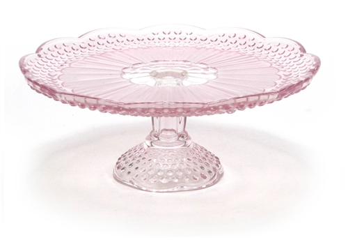 Pink Hobnail Glass Pedestal Cake Stands Royal Table Settings